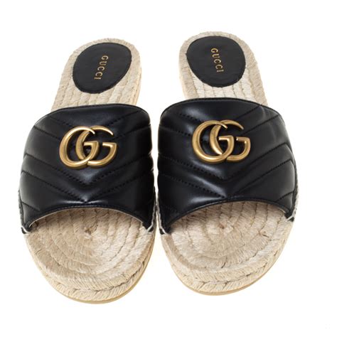 gucci slides espadrilles|gucci marmont espadrille slides.